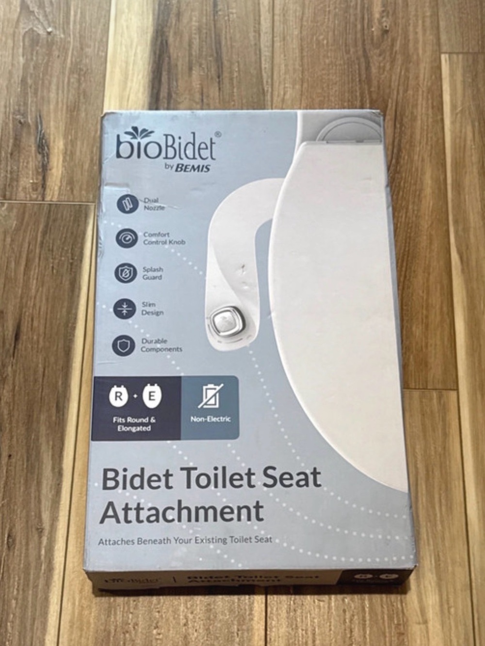 bioBidet White Bidet Toilet Seat Attachment by Bemis - Non-Electric